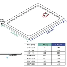 IMPTS Eckdusche mit Falttür links 120 x 90 cm Einscheibensicherheitsglas