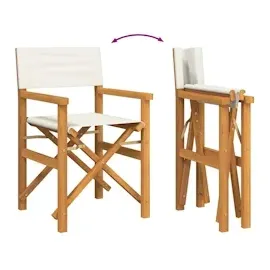 vidaXL Regiestuhl Klappbar Creme Massivholz Teak
