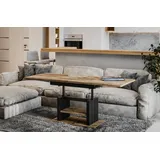 Endo-Moebel Couchtisch Dior 110cm - 170cm ausziehbar und höhenverstellbar Doppellift, Couch- & Esstisch in einem, Funktionstisch modern, umwandelbar braun