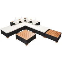 vidaXL Garten-Lounge-Set schwarz 42757