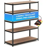 All Schwerlastregal Metall 180x150x60 cm Schwarz
