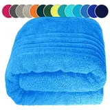 Lashuma Saunatuch 100x200 cm, XXL London Saunahandtuch - Duschhandtuch Blau - Capri