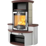 Kaminofen Hark 34 GT ECOplus 5 kW - Ofenkacheln: stone/jola-braun - Korpus: graphit/verchromt