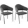 byLIVING Esszimmerstuhl Curve Stoff dunkelgrau 2er Set
