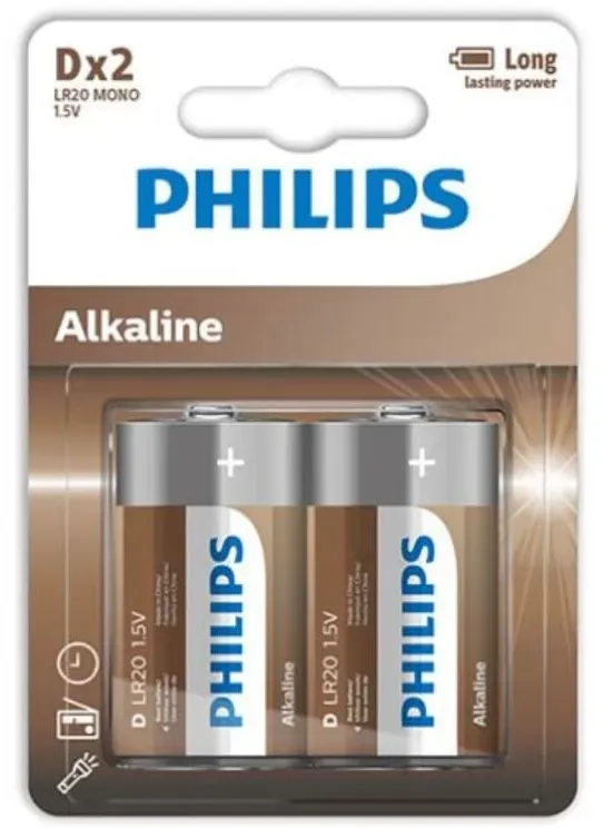 PHILIPS - ALKALINE BATTERIE D LR20 BLISTER*2