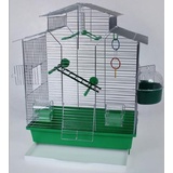 Vogelkäfig,Wellensittichkäfig,Exotenkäfig,60 cm Vogelkäfig Vogelbauer Wellensittich Kanarien Voliere Vogelhaus Käfig IZA 2 II grün