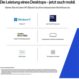 HP ZBook Fury G1i 16 16'' Intel Core Ultra 9 285HX 64 GB RAM 2 TB SSD RTX 4000 Win11 Pro Silber