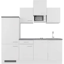 Flex-Well Küchenzeile Kopenhagen 210 cm Weiß matt - Beton Grau