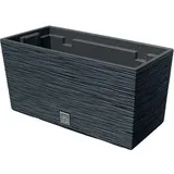 Prosperplast Anthrazitfarbenes Pflanzgefäß mit Behälter, Kollektion FURU, 39,5 x 18,5 x 19,5 cm, Fassungsvermögen 8 L.