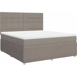 vidaXL Boxspringbett mit Matratze Taupe 180x200 cm Stoff