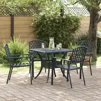 VidaXL Gartenstühle 4 Stk. Stapelbar Anthrazit Stahl