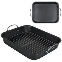 Koopman Bräter Bratform Grillrost 39x29cm Ofenform Schmortopf Multibräter, Gänsebräter Brattopf Kochgeschirr Backofen Gittereinsatz Kochtopf