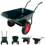 Baumarktplus Schubkarre 100l 160 kg Gartenkarre mit Vollgummi Rädern und Kunstoffwanne