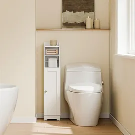 SoBuy SoBuy, Toilettenschrank, Weiß, Holzwerkstoff, 18x95x20 cm,