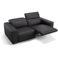 Sofanella 2-Sitzer Leder Lenola, Relaxsofa, Designsofa, Designer Couch, Italienisches Sofa, 2er Sofa schwarz