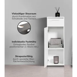 mokebo Der Matrose Bad-Beistellschrank 33 x 91 x 34 cm Weiß