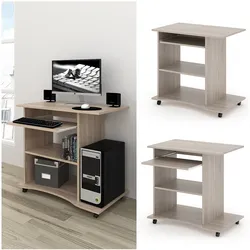 VICCO Computertisch HARM Tisch Bürotisch Laptoptisch Büro Schreibtisch rollbar Sonoma