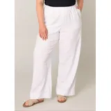 Base Level Curvy Yula Loose Fit Leinenhose Weiß 46