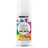 Onbest Sprühlack PREMIUM Lackspray 400 ml, Hohe Pigmentierung, Made in Germany weiß