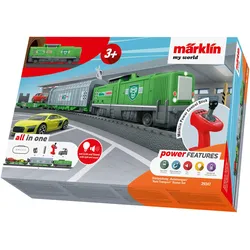 Spielzeugeisenbahn-Set MÄRKLIN "Märklin my world - Startpackung Autotransport - 29347", grün (grün, grau), Modelleisenbahnen, Kinder, Kunststoff, Metall