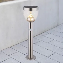 GLOBO Solar Gartenleuchte Bewegungsmelder Wegleuchte Außen Solar Gartenlampen mit Bewegungsmelder, 2 Stufen Erdspieß, 20x LED 0,2 Watt, DxH 15 x 55 cm, 2er Set