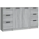 vidaXL Sideboards 3 Stk. Grau Sonoma Holzwerkstoff