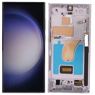 Gugxiom 6,8-Zoll-OLED-Original für S23 Ultra, LED-LCD-Display, Touchscreen-Digitizer-Baugruppe, S23ultra 5G SM S918B LCD-Bildschirm-Ersatz mit Rahmen, Internationale EU-Version