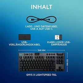 Logitech G915 X LIGHTSPEED TKL, schwarz,