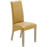 Carryhome Stuhl, Sonoma Eiche, Currygelb, Textil, Eiche, massiv, eckig, 47x102x57 cm, Beinauswahl, Stoffauswahl, Esszimmer, Stühle, Esszimmerstühle, Vierfußstühle