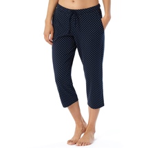 SCHIESSER Damen Schlafhose 3/4 Lang Kurz Baumwolle - Mix + Relax Pyjamaunterteil, Dunkelblau-gem._179270, 38 EU