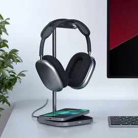 Satechi 2in1 Kopfhörer Stand mit Wireless Charger Space Grau