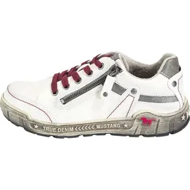 Mustang Damen Schnürschuh Halbschuh Reißverschluss Schnürung 1290-302, Größe:39 EU, Farbe:Weiß - Weiß - 39