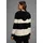 LAURA SCOTT Kapuzenstrickjacke Schwarz-Sand-gestreift 32/34