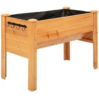 Outsunny Hochbeet natur Holz, 60x81x120 cm - beige