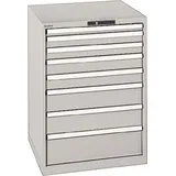 Schubladenschrank H1000xB717xT725mm lichtgrau 8Schubl.Vollauszug,KeyLock