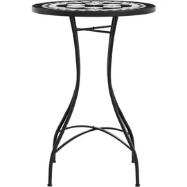 vidaXL Mosaik-Bistrotisch Ø 50 x 70 cm Schwarz/Weiß