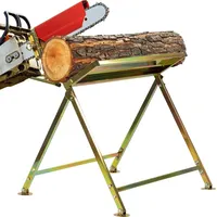 Grafner Sägebock mit Kettensägen-Halterung, bis 120 kg belastbar, stabile Ausführung aus verzinktem Stahl, klappbar, Sägebock für Kettensäge ...