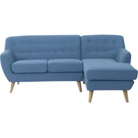 Beliani Ecksofa blau linksseitig