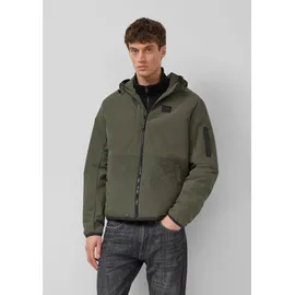 s.Oliver Sportive Jacke im Fabricmix mit verstellbarer Kapuze - olive - XXL