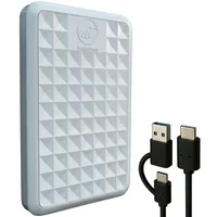 ModusTech Facet 500GB Externe Festplatte Tragbar USB-C/USB 3.1 5Gbps — Kompakte High Speed HDD für Backup, Datensicherung, Gaming, PC, Mac, Laptop, PS4, Xbox, Smart TV (Weiß, 500GB)