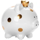 Sparschwein Kinder, Unzerbrechliches Spardose für Kinder, Sparschwein Pig Money Coin Bank Münze,Groß Niedliche Glücksschwein Münze Sparbüchse für Geburtstagsgeschenke, Hochzeit, Weihnachten (Weiß)