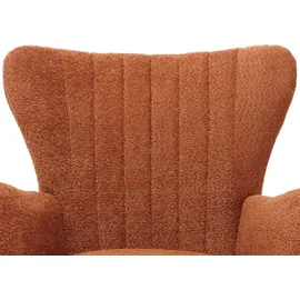 Mendler Lounge-Sessel HWC-K37 Chenille 75 x 80 x 75 cm orange mit Kissen