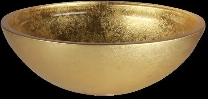 Glassdesign Lusso 34 Aufsatzwaschtisch LUSSO34FOAS - Gold (Blattauflage 3D)