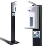 SWAVGO - Hygienestation mit Desinfektionsspender - Desinfektionssäule mit Sensor oder Manual - Desinfektionsstation für Innen & Außen (Manual 1000ml mit Tropfschale)