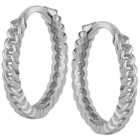 DKeniz Creolen 925/- Sterling Silber weiß Weiss Damen