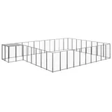 vidaXL Hundezwinger Schwarz 25,41 m2 Stahl - Überdachung (3082229)