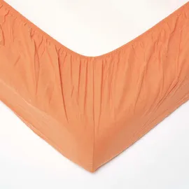 Homescapes Bettlaken Leinen 120 x 190 cm orange