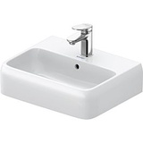 Duravit Qatego Handwaschbecken 0746450000 45x35cm, mit Hahnloch, Überlauf, Hahnlochbank, weiß Hochglanz