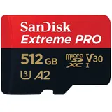 SanDisk Extreme Pro microSDXC UHS-I U3 V30 A2 512 GB+ SD-Adapter