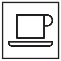 Aufkleber I Türschild Piktogramm Cafeteria, Folie, selbstklebend, 150x150mm